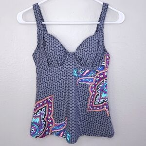 New! TITLE NINE Bodacious Tankini Swim Tank Top 32C